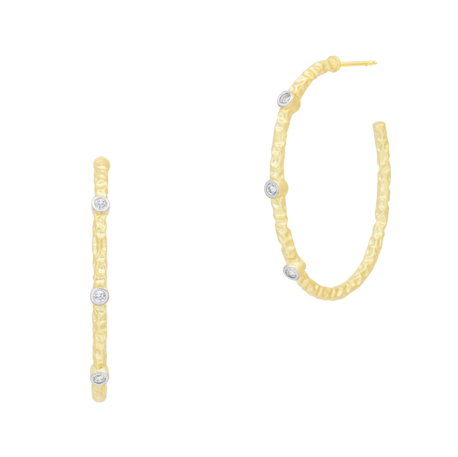 Streets in Bloom Textured Hoop Earrings - FREIDA ROTHMAN