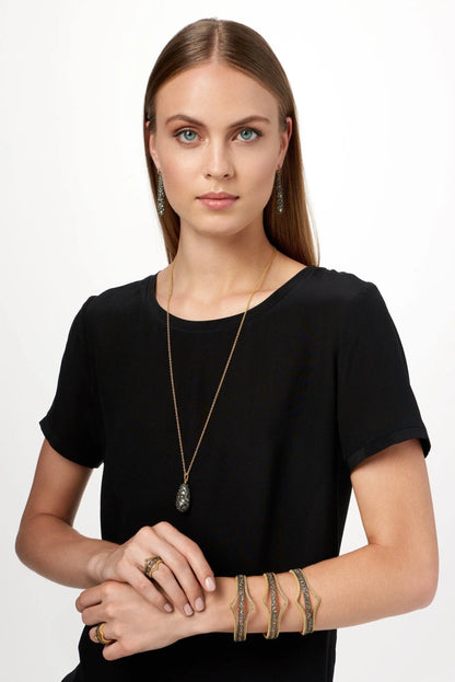 Gilded Cable Double Arc 3-Stack Ring - FREIDA ROTHMAN