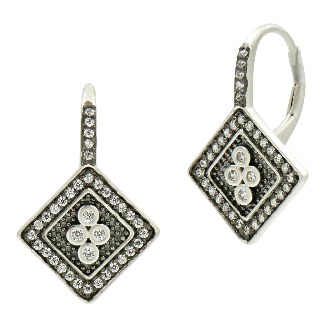 Industrial Finish 4 Point Lever Back Earring - FREIDA ROTHMAN