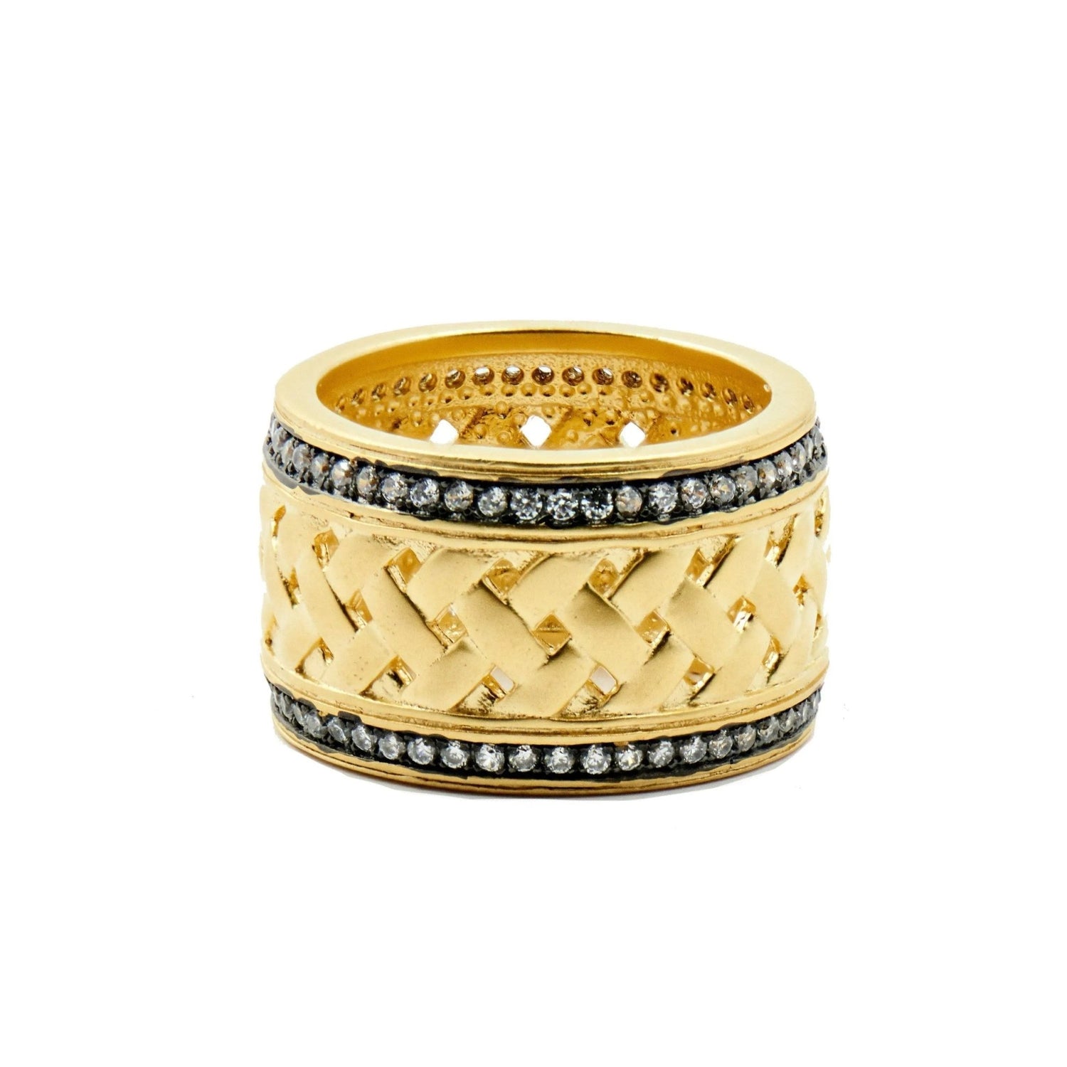 Lattice Motif Wide Band Ring - FREIDA ROTHMAN