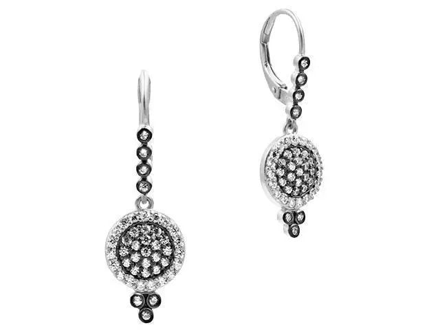 Small Pav Disc Leverback Earrings - FREIDA ROTHMAN