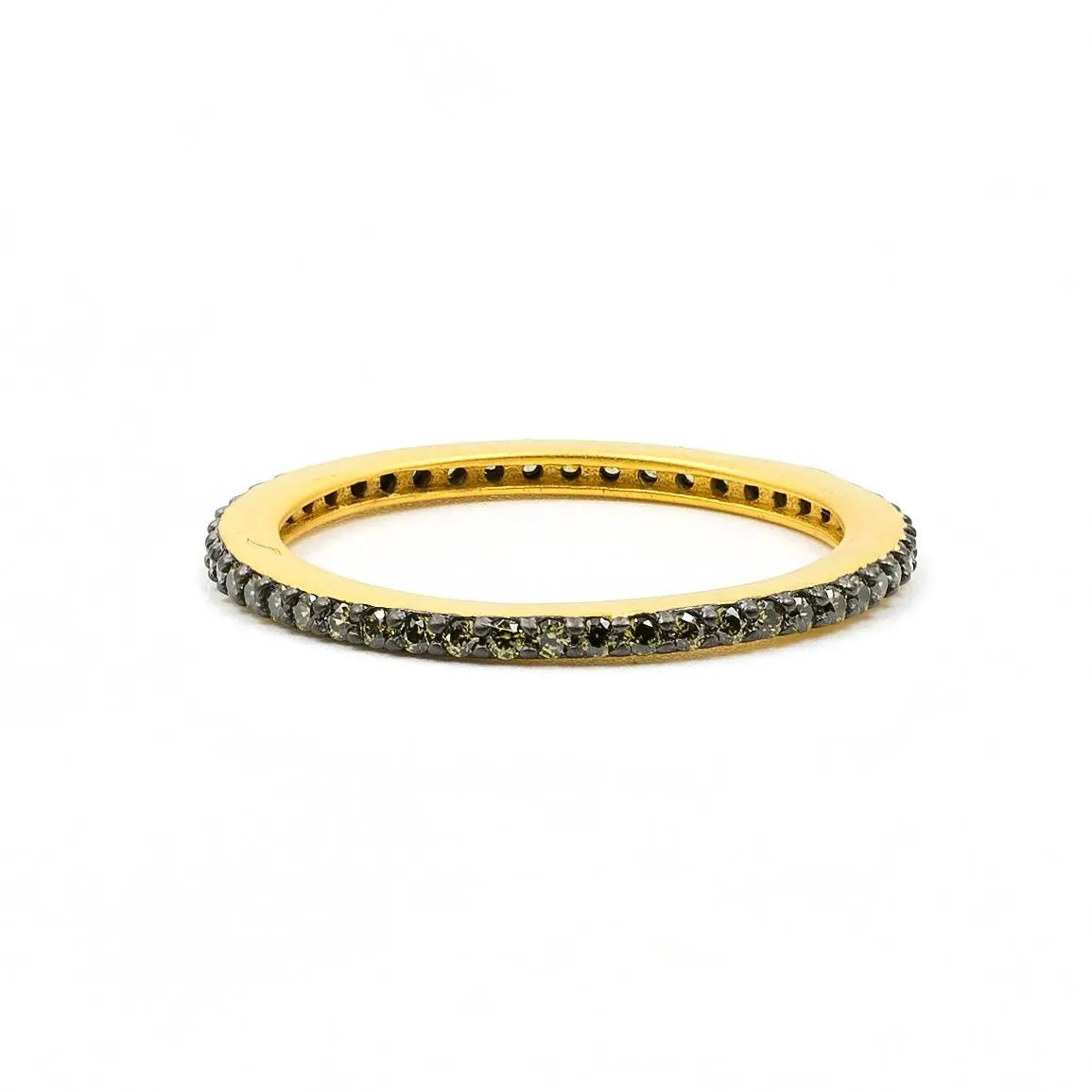 GoldBlack-OliveCubicZirconia9 All Pavé Stack Ring RINGS FOR STACKING RING