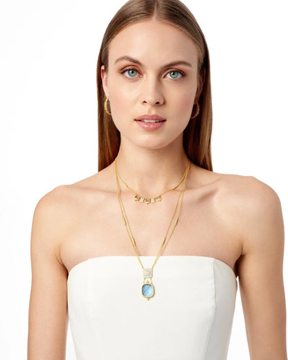 Ocean Azure Double Drop Pendant Necklace - FREIDA ROTHMAN