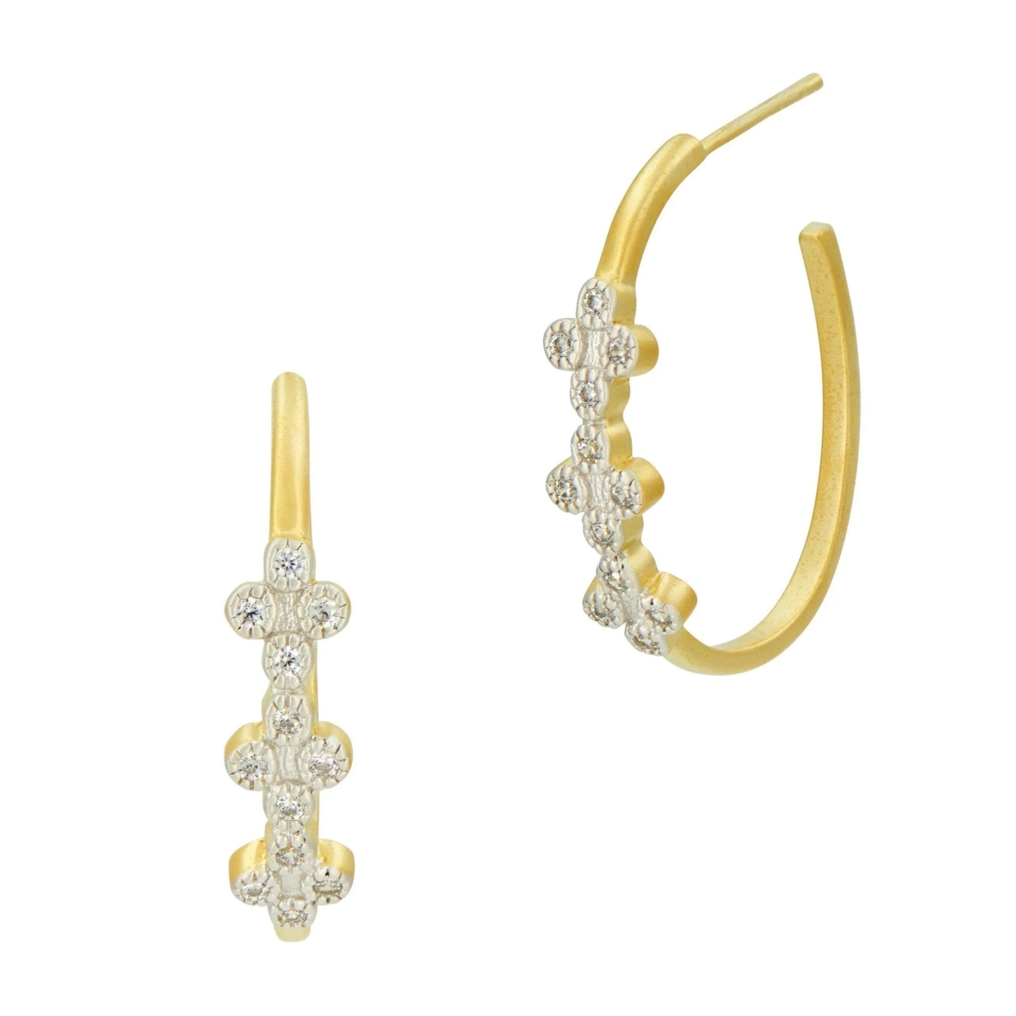 Visionary Fusion Clover Hoop Earrings - FREIDA ROTHMAN