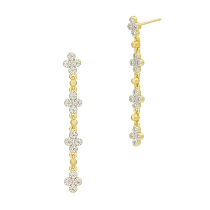 Visionary Fusion Linear Drop Clover Earrings - FREIDA ROTHMAN