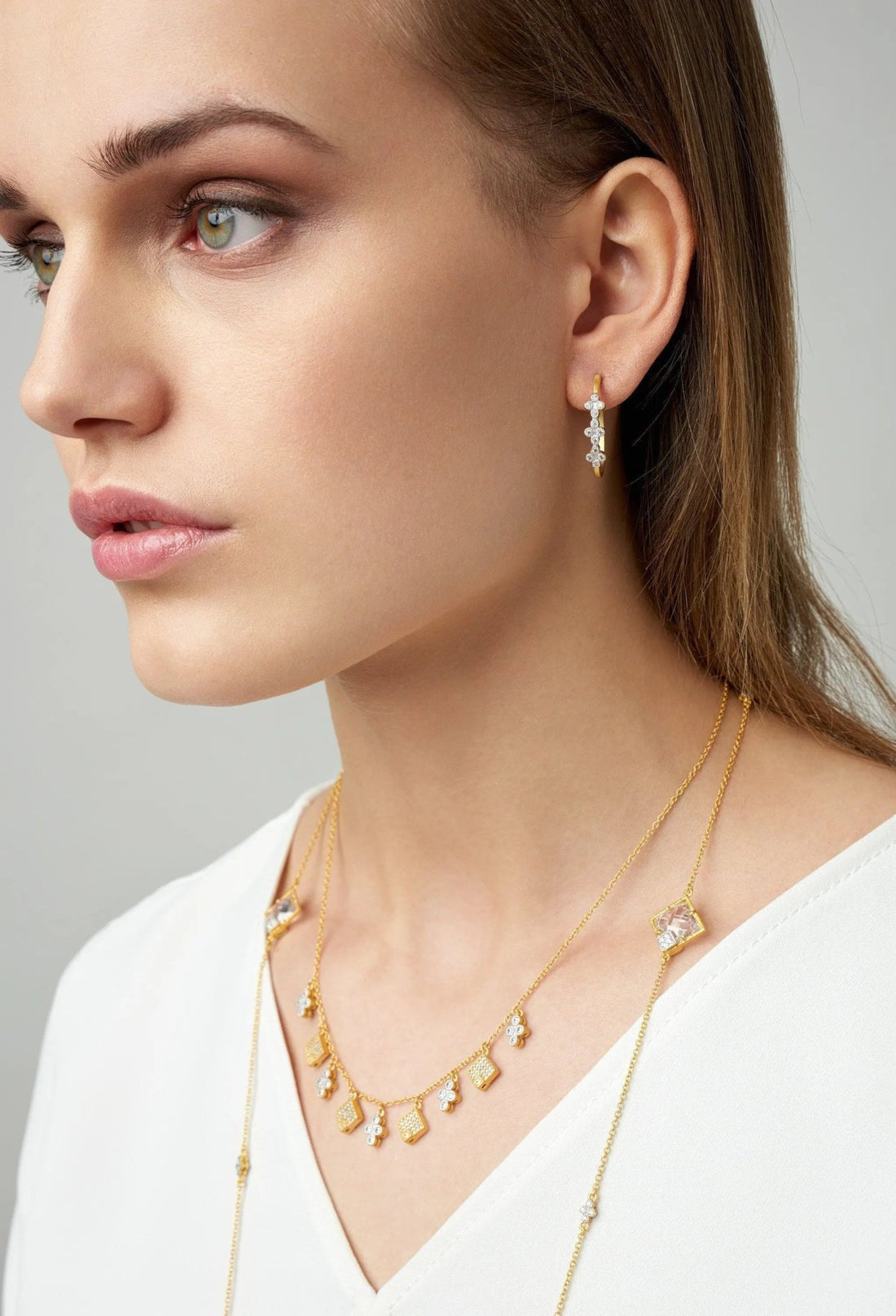 Visionary Fusion Clover Hoop Earrings - FREIDA ROTHMAN