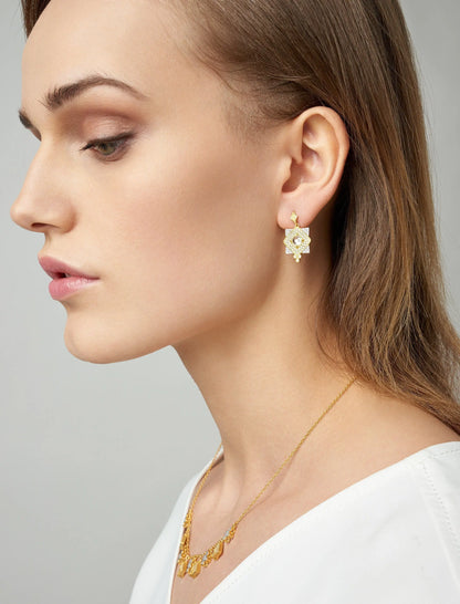 Visionary Fusion Stone Motif Drop Earrings