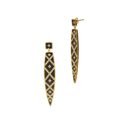 Geometric Stripe Spear Drop Earrings - FREIDA ROTHMAN